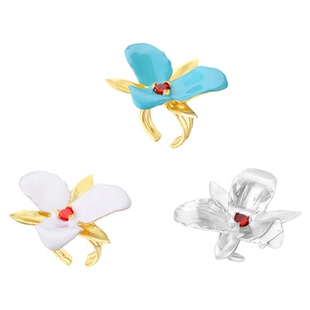 daartemis达弥延龄草单花镶石开口戒指女原创设计高