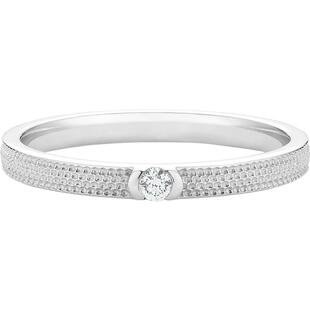 【礼物】De Beers 戴比尔斯 Azulea 窄版18K白金戒指