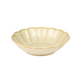 日本进口美浓烧复古奶油粉引大餐盘日式古朴深盘汤盘炒菜盘意面盘