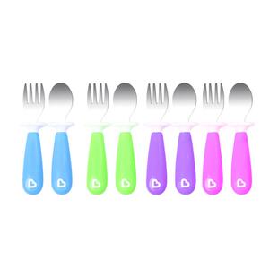 满趣健munchkin宝宝自主进食勺子婴儿学吃饭专用训练不锈钢辅食勺