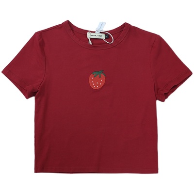 短袖复古常规绣花棉女