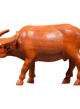 装饰品风水华尔街牛黄花梨木雕