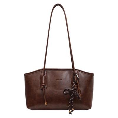 韩版简约纯色软皮水桶包