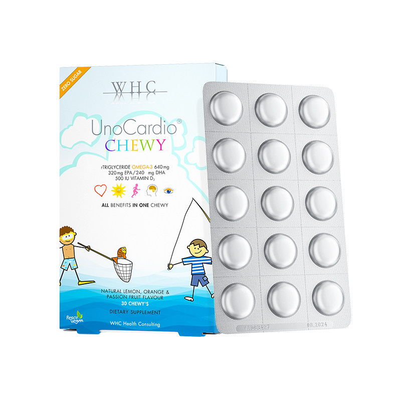 WHC小超人儿童鱼油Omega3补脑dha维生素d3免疫力0糖果味咀嚼30片