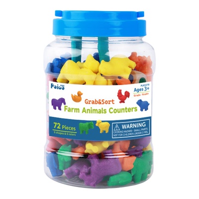 蒙特梭利动物农场计数教具