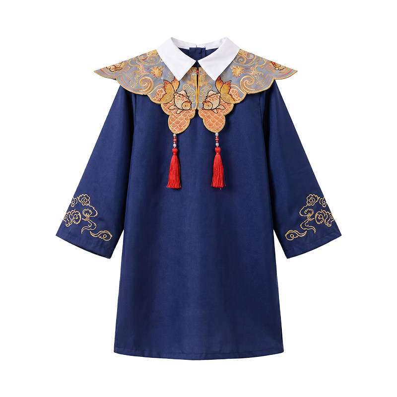 儿童学士服簪花博士服幼儿园毕业服装小学生新中式云肩套装演出服
