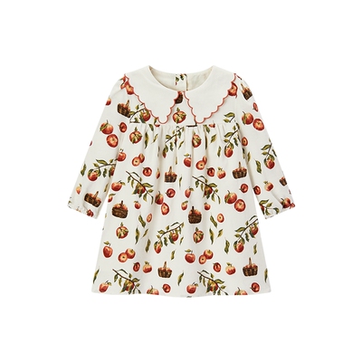 Milkbarn女童花边纯棉连衣裙