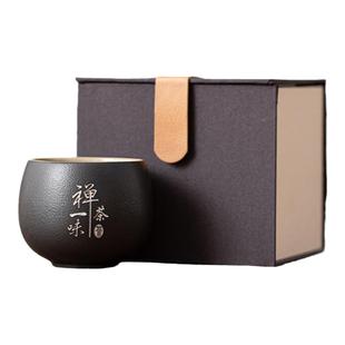 黑陶功夫茶杯个人专用主人杯家用高档大容量品茗杯单个泡茶杯茶盏