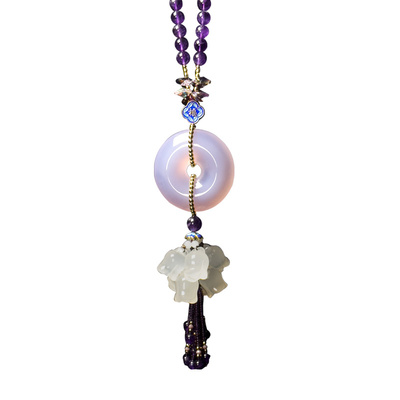 紫玉髓平安扣高档汽车挂件