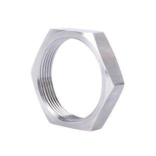 304不锈钢薄型六角螺母根母水箱接头锁片龙头锁紧并帽英制扁螺母