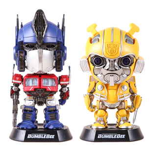 正版Q版变形金刚擎天柱大黄蜂静态发光可摇头高端收藏手办模型