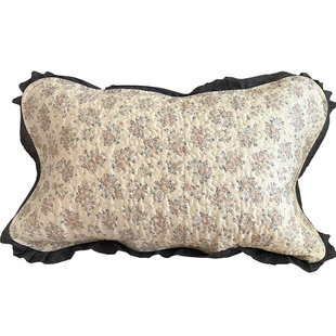 法式绑带纯棉枕巾一对装防滑不脱落可固定全棉枕头巾枕垫2025新款