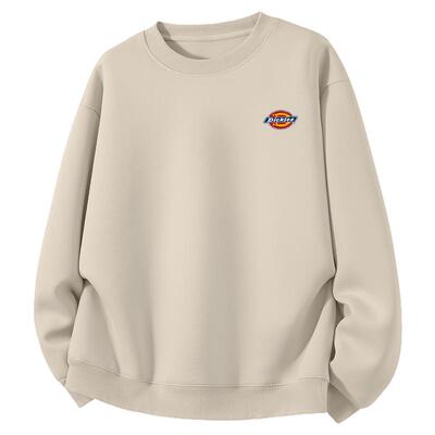 Dickies奶茶色男女款圆领卫衣春