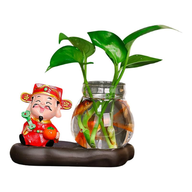 创意财神水培花瓶迷你个性花盆