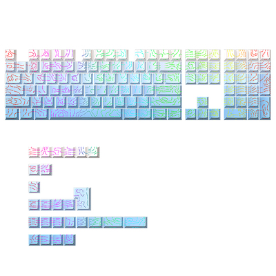 雾蓝等高线4.0侧刻机械键盘键帽透光磁轴X87Pro/ATK A87/RS6原厂