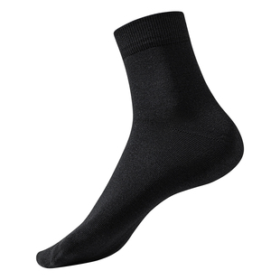 袜子女款中筒袜春秋季10A抗菌防臭吸汗纯色棉袜黑色月子长筒女袜