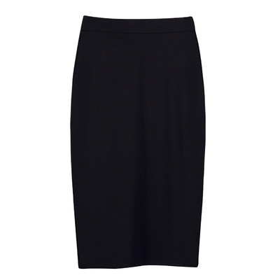 弹力后开叉高腰显瘦一步裙半身裙