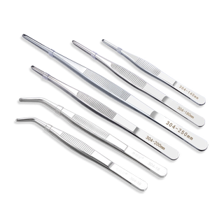 医用304不锈钢镊子圆头弯头敷料多肉夹子鱼缸水草喂食实验室镊子