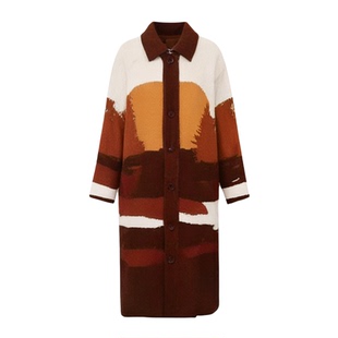 重磅!优雅随性又大气~简约厚实羊绒开衫女中长款毛衣大外套过膝