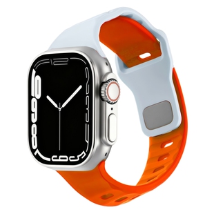 适用iwatch11表带S10苹果S9手表applewatch11新款S11硅胶S8透气S7夏天SE3代男S6拼色ultra2运动腕带series女