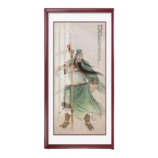 网红中式关公画像武财神关羽客厅关圣帝君神像入户玄关走廊装饰画