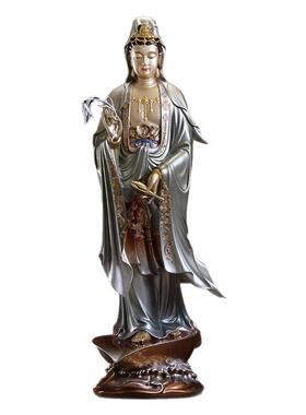 纯铜掐丝珐琅站姿菩萨观音佛像