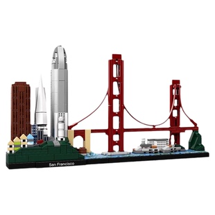 中国积木21043旧金山天际线金门大桥城市地标建筑街景拼装玩具