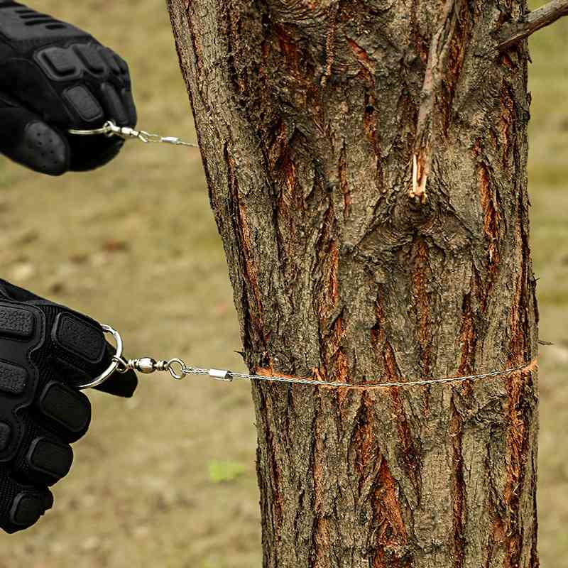 不锈钢手拉钢丝锯绳锯户外多功能水草求生加长线锯切割锯便携链条