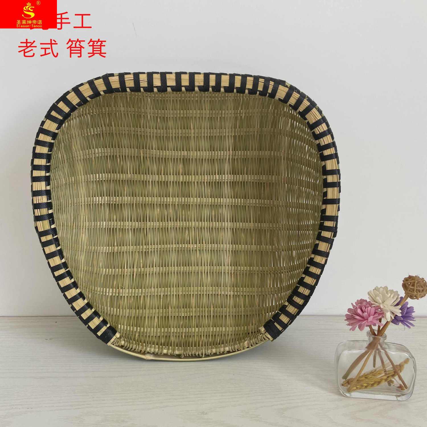 竹编制品簸箕手工编织筲箕沥米饭洗菜沥水篮馒头收纳筐家用水果盘