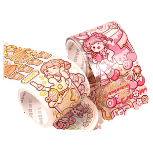 新品小麻薯胶带奶茶嘉年华甜甜冬日手帐新款胶带全套分装彩色整卷贴纸手账装饰可爱网红手账本随心配和纸胶带