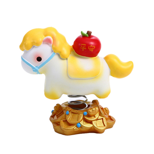 有趣的车饰小马上有钱汽车摆件中控台车载屏幕趴趴公仔装饰品高级