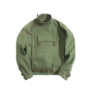 马登工装美式瑞典机车夹克阿美咔叽纯棉复古日系军绿色外套男式潮
