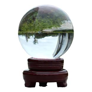 漂亮透明白水晶球风水球开业礼物家居装饰办公室桌摆件玻璃球摆件