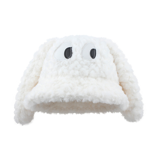 可爱搞怪狗狗长耳朵毛绒渔夫帽子女学生秋冬保暖显脸小盆帽护耳帽