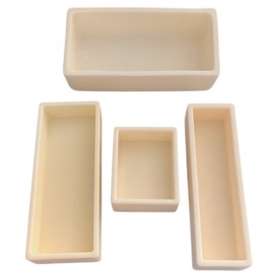 刚玉方形坩埚带盖 耐高温实验室瓷舟方舟 管式炉氧化铝方型马弗炉