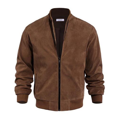 E 52775 Men's Suede Zip Jacket 麂皮绒夹克 亚马逊跨境欧美