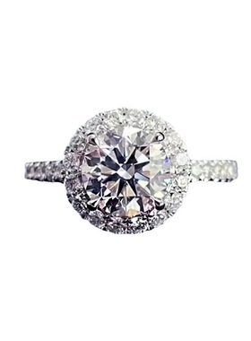 正品925银钻石轻奢女戒指