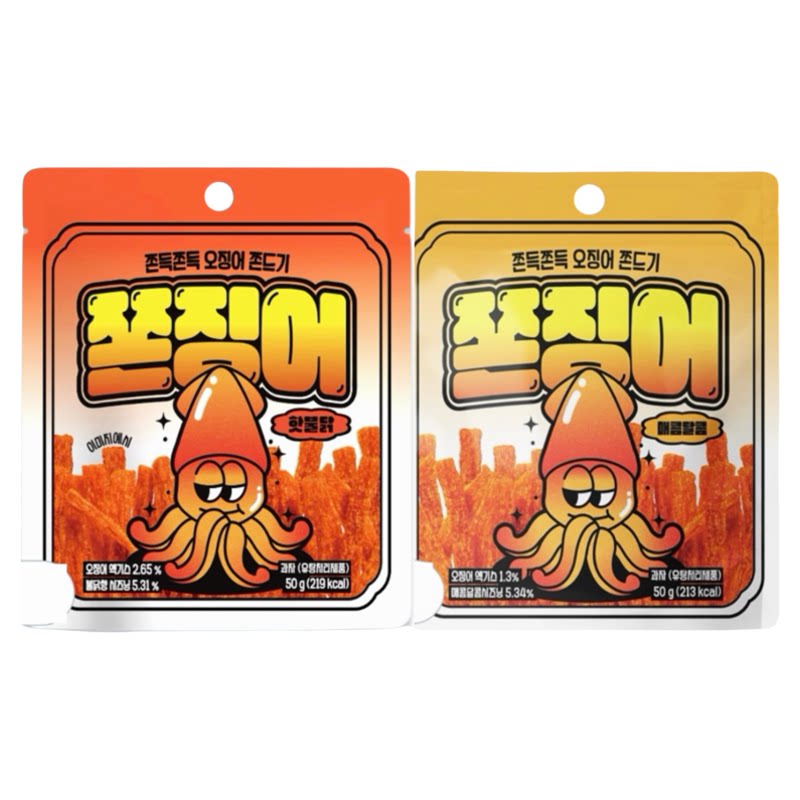 韩国直邮辣味鱿鱼膨化条50g