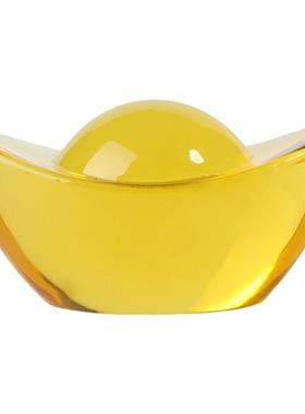 黄水晶金元宝水晶乔迁装饰品财神