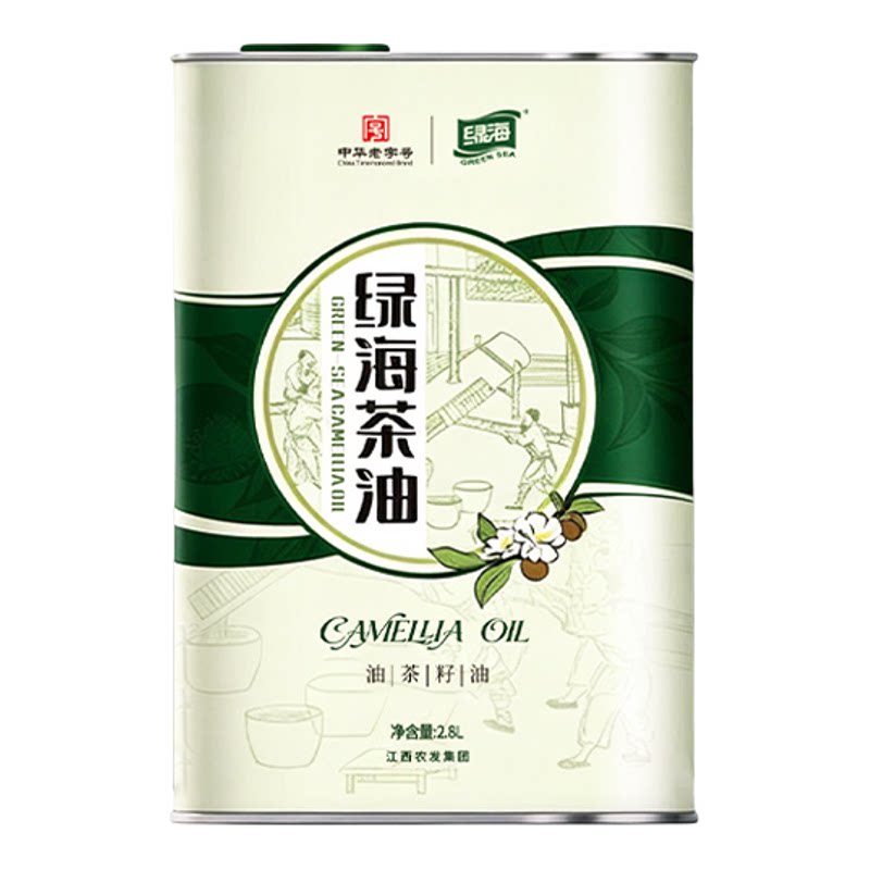 绿海江西冷榨山茶油3L家庭装