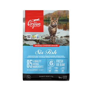 【官方旗舰】Orijen渴望六种鱼猫粮成幼猫进口美毛全价猫粮1.8kg