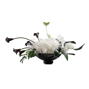 妖及 现代艺术白色满天星仿真花艺 酒店大堂会所前台摆件装饰品