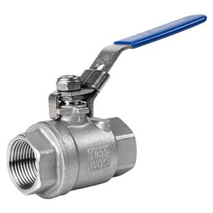 304不锈钢球阀二片式中型加厚带锁水管阀门开关4分6分1寸dn15 25