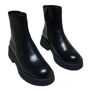 2024年冬季新款英伦真皮厚底短筒加厚保暖时尚羊皮毛一体雪地靴女