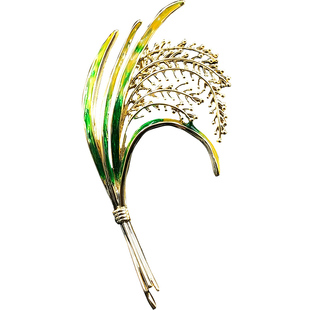 稻花香里说丰年 精致铜包金一束稻穗胸针高档男女胸花别针1723