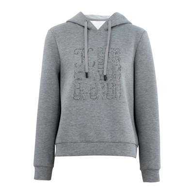 HONRN/红人灰色烫钻连帽卫衣上衣