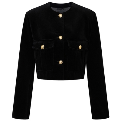 MOCO外套小香风奢光细绒短箱型