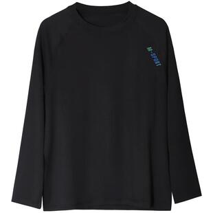 胖男童速干长袖T恤中大童儿童运动上衣薄款男孩训练服打底衫宽松