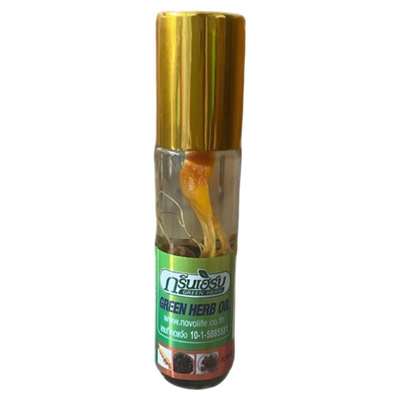 泰国Green Herb人参走珠青草油薄荷驱蚊滚珠提神醒脑原装正品 8ml