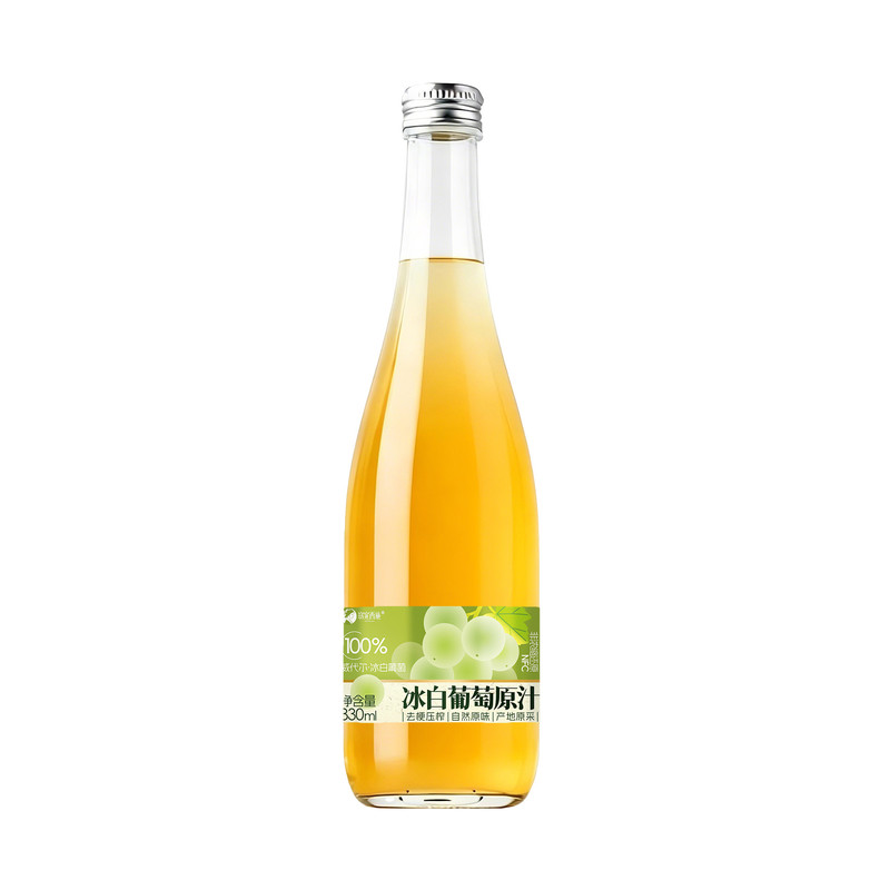 吉林白山原汁100%冰白葡萄汁果汁葡萄原汁不加水330ml*6瓶尚神厨